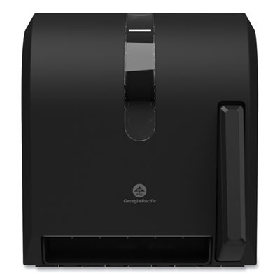 Hygienic Push-Paddle Roll Towel Dispenser, 13 X 10 X 14.4, Black