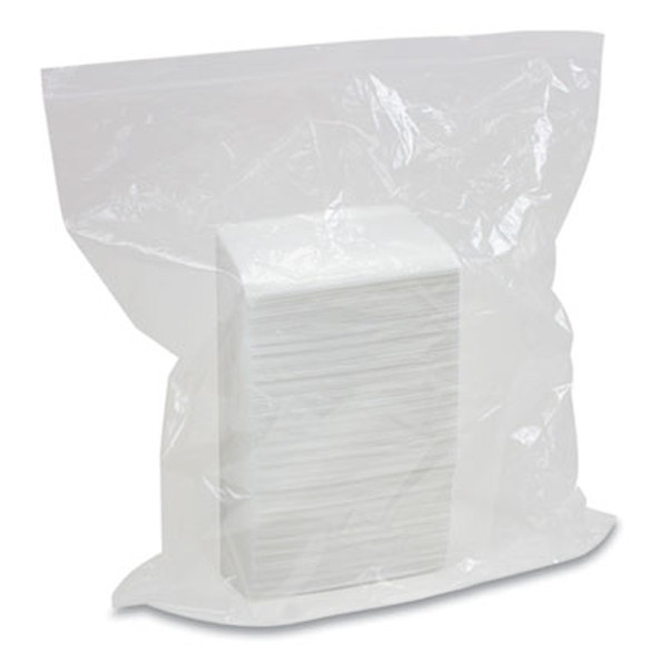 Easy Task F310 Wiper, Quarterfold, 1-Ply, 10 x 13, White, Zipper Bag, 175/Bag, 6 Bags/Carton