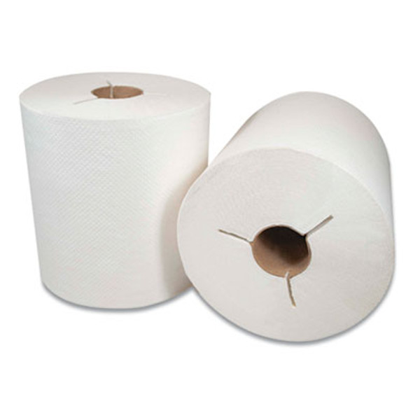 Morsoft Controlled Towels, Y-Notch, 1-Ply, 8" x 800 Ft, White, 6 Rolls/Carton