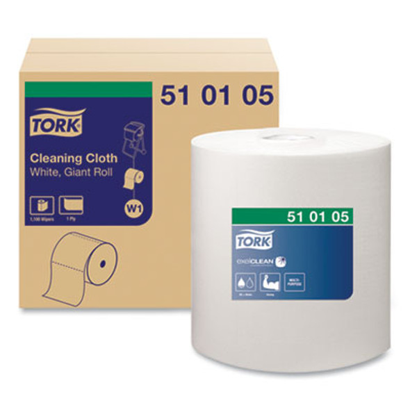 Cleaning Cloth, 12.6 X 13.3, White, 1,100 Wipes/Roll