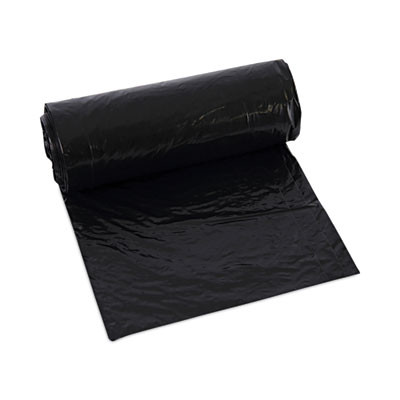 Low-Density Waste Can Liners, 16 Gal, 1 Mil, 24" x 32", Black, Perforated Roll, 10 Bags/Roll, 15 Rolls/Carton