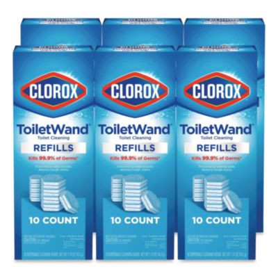 Toiletwand Toilet Cleaning Refills, Toilet Cleaning Scrubbing Pads, Blue/White, 10/Pack, 6 Packs/Carton