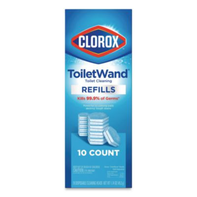 Toiletwand Toilet Cleaning Refills, Toilet Cleaning Scrubbing Pads, Blue/White, 10/Pack, 6 Packs/Carton