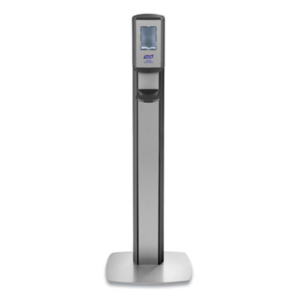 Messenger Cs8 Silver Panel Floor Stand With Dispenser, 1,200 Ml, 15.13 X 16.62 X 52.68, Graphite/Silver