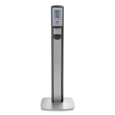Messenger Cs8 Silver Panel Floor Stand With Dispenser, 1,200 Ml, 15.13 X 16.62 X 52.68, Graphite/Silver