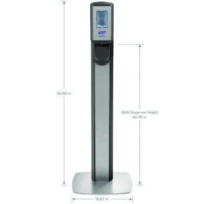 Messenger Cs8 Silver Panel Floor Stand With Dispenser, 1,200 Ml, 15.13 X 16.62 X 52.68, Graphite/Silver