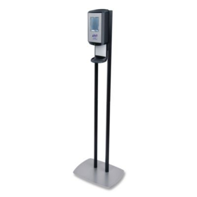Cs6 Hand Sanitizer Floor Stand With Dispenser, 1,200 Ml, 13.5 X 5 X 28.5, Graphite/Silver