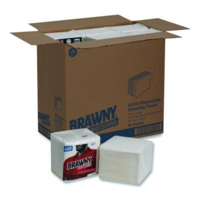 Professional Cleaning Towels, 1-Ply, 12 X 13, White, 50/Pack, 18 Packs/Carton