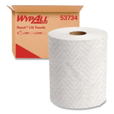 Reach System Roll Towel, 1-Ply, 11 X 7, White, 340/Roll, 6 Rolls/Carton