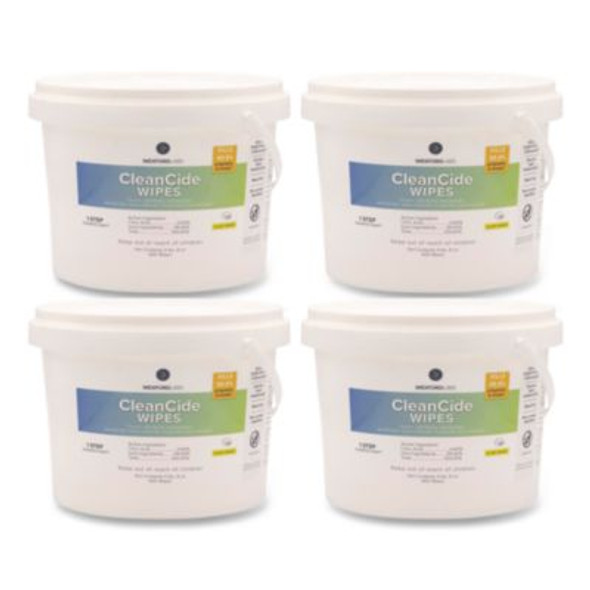 Cleancide Disinfecting Wipes, 1-Ply, 8 x 5.5, Fresh Scent, White, 400/Tub, 4 Tubs/Carton