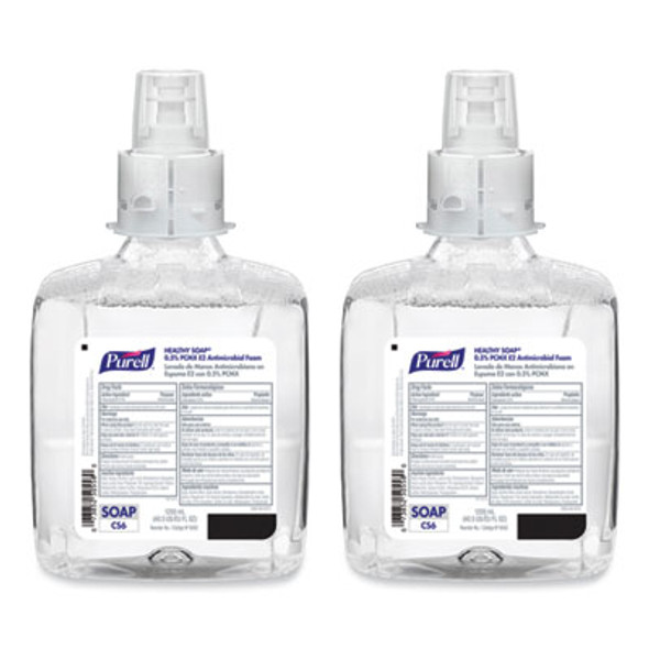 Healthy Soap 0.5% Pcmx E2 Antimicrobial Foam Refill, For Cs6 Dispensers, Fragrance-Free, 1,200 Ml, 2/Carton