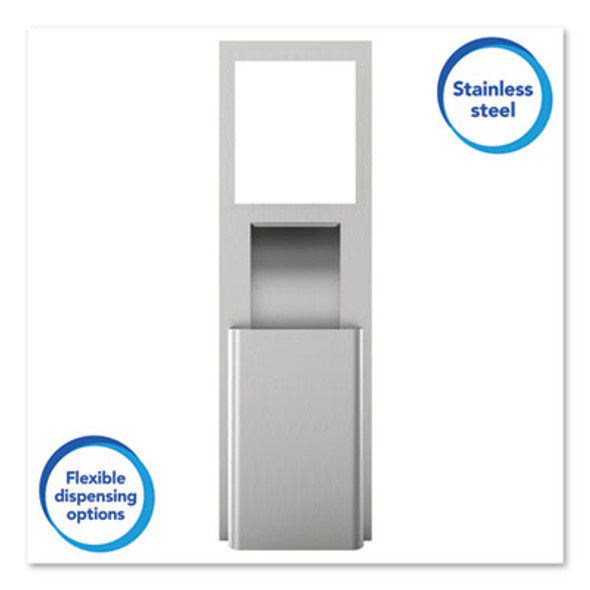 Mod Stainless Steel Recessed Wall Unit With Trash Receptacle, 11 X 4.5 X 54.5