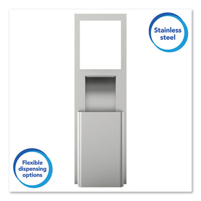 Mod Stainless Steel Recessed Wall Unit With Trash Receptacle, 11 X 4.5 X 54.5