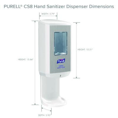 Cs8 Hand Sanitizer Dispenser, 1,200 Ml, 5.79 X 3.93 X 15.64, White
