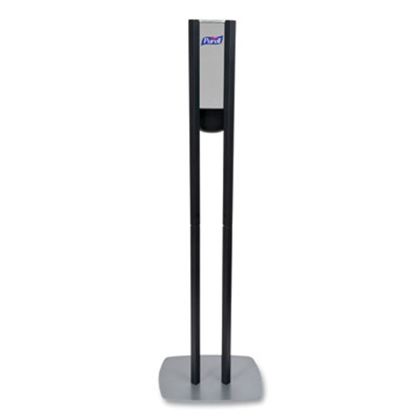 Es8 Hand Sanitizer Floor Stand With Dispenser, 1,200 Ml, 13.5 X 5 X 28.5, Graphite/Silver