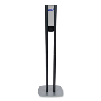 Es8 Hand Sanitizer Floor Stand With Dispenser, 1,200 Ml, 13.5 X 5 X 28.5, Graphite/Silver