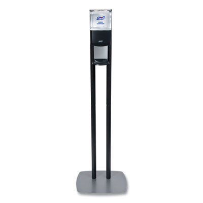 Es8 Hand Sanitizer Floor Stand With Dispenser, 1,200 Ml, 13.5 X 5 X 28.5, Graphite/Silver