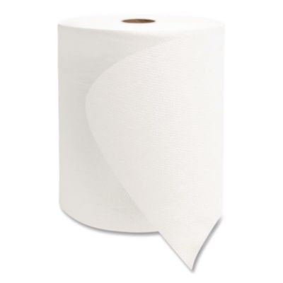 Valay Universal Tad Roll Towels, 1-Ply, 8 x 600 Ft, White, 6 Rolls/Carton