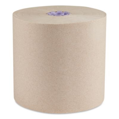 Essential 100% Recycled Fiber Hard Roll Towel, 1-Ply, 8" x 700 Ft, 1.5" Core, Brown, 6 Rolls/Carton