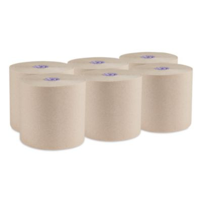 Essential 100% Recycled Fiber Hard Roll Towel, 1-Ply, 8" x 700 Ft, 1.5" Core, Brown, 6 Rolls/Carton