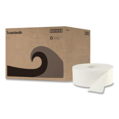 Jrt Jumbo Roll Bathroom Tissue, Septic Safe, 2-Ply, 3.3" x 1,000 Ft, White, 12 Rolls/Carton