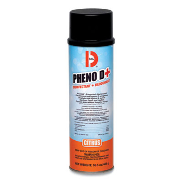 Pheno D+ Aerosol Disinfectant/Deodorizer, Citrus Scent, 16.5 Oz Aerosol Spray Can, 12/Carton