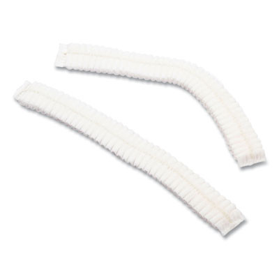 Latex-Free Operating Room Cap, Pleated, Spun-Bonded Polypropylene, 21", White, 100 Caps/Pack, 10 Packs/Carton