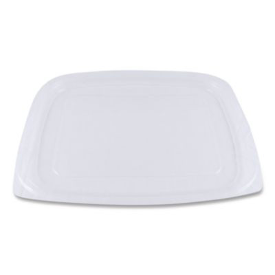 Pla Rectangular Deli Container Lids, 6.5 x 7.5 x 0.3, Clear, Plastic, 600/Carton