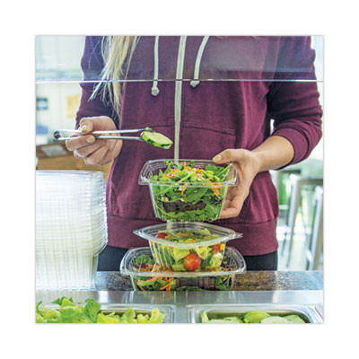 Pla Rectangular Deli Container Lids, 6.5 x 7.5 x 0.3, Clear, Plastic, 600/Carton