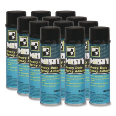 Heavy-Duty Adhesive Spray, 12 Oz, Dries Clear, 12/Carton