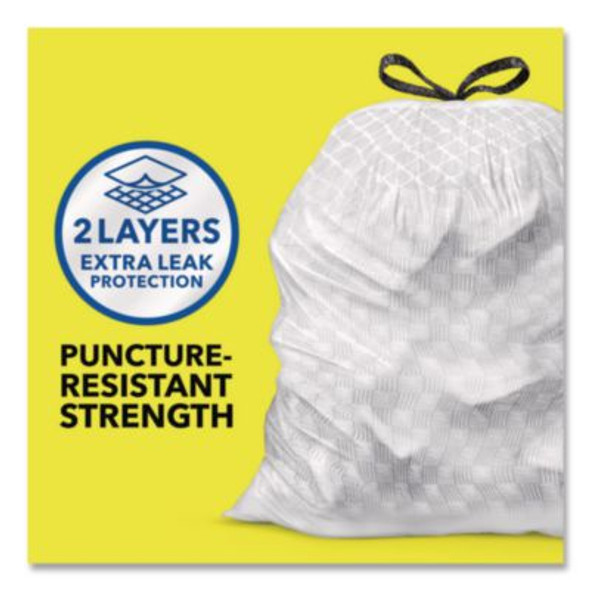 Forceflex Kitchen Drawstring Trash Bags, 13 Gal, Gain Fresh Clean Scent, 24 x 27.38, White, 80/Box
