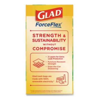 Forceflex Kitchen Drawstring Trash Bags, 13 Gal, Gain Original Scent, 24 x 27.38, White, 80/Box