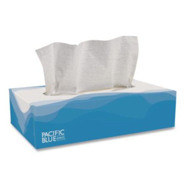 Pacific Blue Select Facial Tissue, Flat Box, 2-Ply, White, 100 Sheets/Box, 30 Boxes/Carton