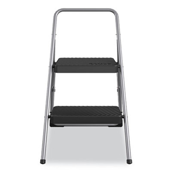 2-Step Folding Steel Step Stool, 200 Lb Capacity, 28.13" Working Height, Cool Gray