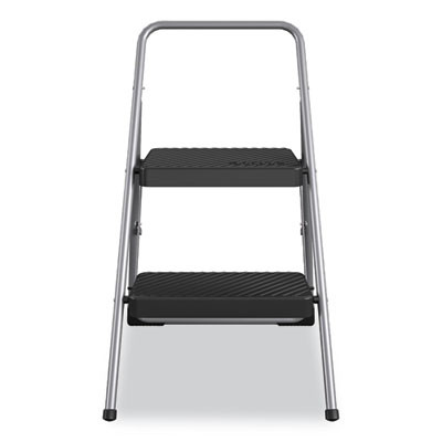 2-Step Folding Steel Step Stool, 200 Lb Capacity, 28.13" Working Height, Cool Gray