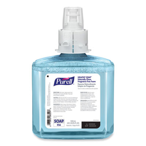 Clean Release Technology Healthy Soap Naturally Clean Foam Refill, For Es6 Dispensers, Fragrance-Free, 1,200 Ml, 2/Carton