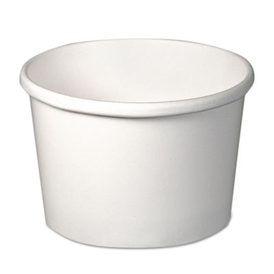 Flexstyle Double Poly Paper Containers, 8 Oz, White, Paper, 25/Pack, 20 Packs/Carton