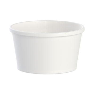 Flexstyle Double Poly Paper Containers, 8 Oz, White, Paper, 25/Pack, 20 Packs/Carton