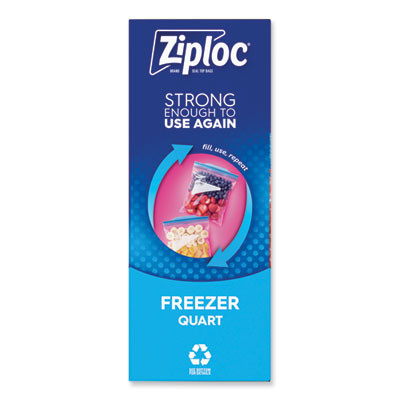 Zipper Freezer Bags, 32 Oz, 6.97" x 7.7", Clear, 38 Bags/Box, 9 Boxes/Carton