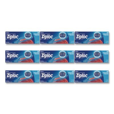 Zipper Freezer Bags, 1 Gal, 9.6" x 12.1", Clear, 28 Bags/Box, 9 Boxes/Carton