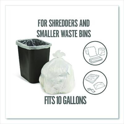 Twist-Tie Light-Duty Can Liners, 10 Gal, 0.36 Mil, 24" x 24", Clear, Flat Pack, 300/Box