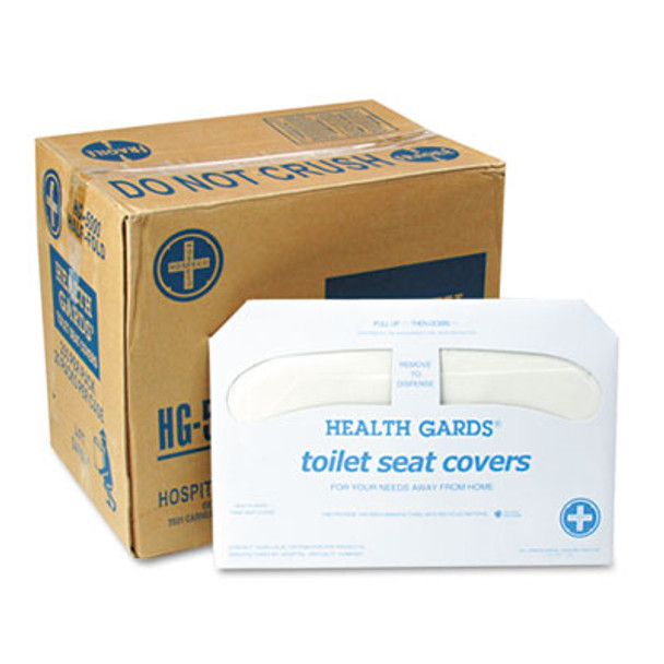 Health Gards Toilet Seat Covers, 14.25 x 16.5, White, 250/Pack, 20 Packs/Carton