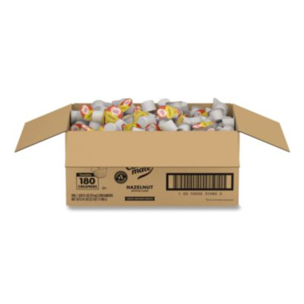 Liquid Coffee Creamer, Hazelnut, 0.38 Oz Mini Cups, 180/Carton