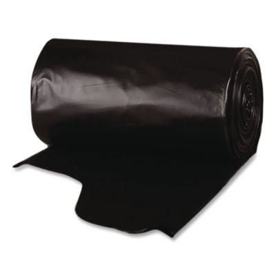 Heavy-Duty Low-Density Wing Tie Contractor Bags, 42 Gal, 3 Mil, 32.75" x 45.13", Black, 20 Bags/Roll, 4 Rolls/Carton