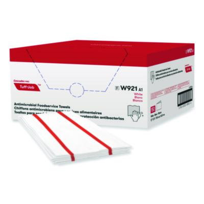 Tuff-Job S900 Antimicrobial Foodservice Towels, 12 x 24, White/Red, 150/Carton