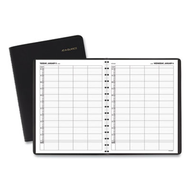 Four-Person Group Daily Appointment Book, 11 x 8, Black Cover, 12-Month (Jan To Dec): 2026
