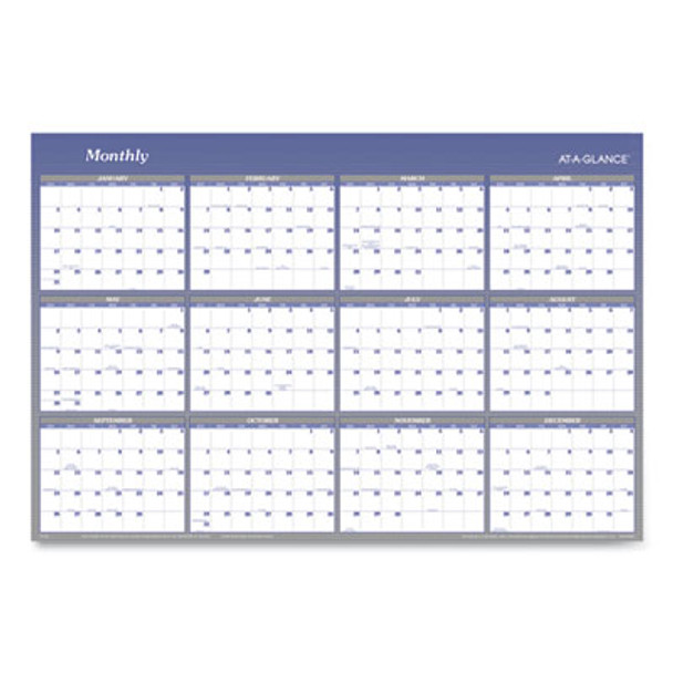 Vertical/Horizontal Erasable Quarterly/Monthly Wall Planner, 32 x 48, 12-Month (Jan To Dec): 2026