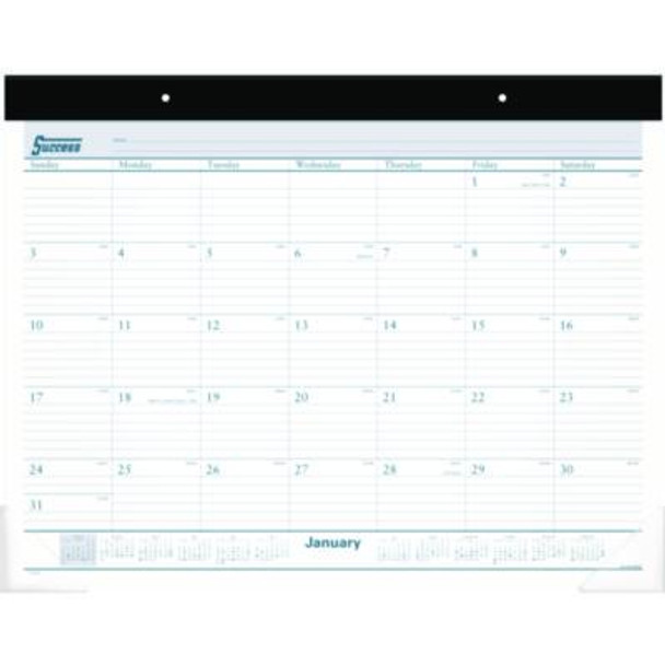 Desk Pad, 21.75 x 17, White Sheets, Black Binding, Clear Corners, 12-Month (Jan To Dec): 2026