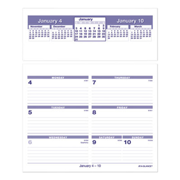 Flip-A-Week Desk Calendar Refill, 7 x 6, White Sheets, 12-Month (Jan To Dec): 2026