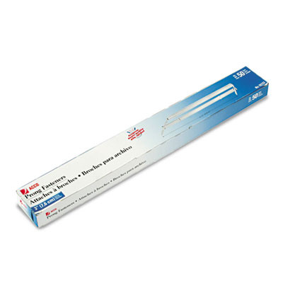 Premium Two-Piece Two-Prong Paper Fastener Base And Compressor Sets, 3" Capacity, 8.5" Center To Center, Silver, 50/Box